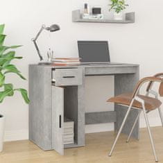 Vidaxl Pisalna miza betonsko siva 100x49x75 cm inženirski les