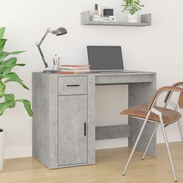 Vidaxl vidaXL Pisalna miza, betonsko siva, 100x49x75 cm, material na osnovi lesa