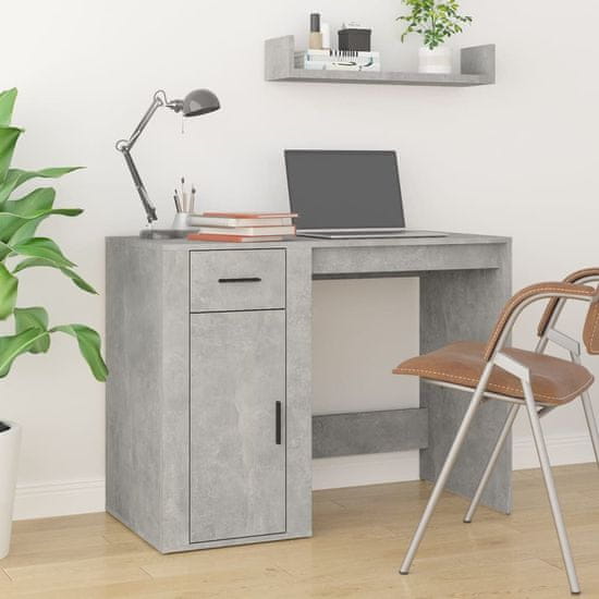 shumee Pisalna miza betonsko siva 100x49x75 cm inženirski les