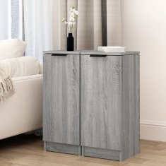 Vidaxl Komoda 2 kosa siva sonoma 30x30x70 cm konstruiran les