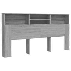 Vidaxl Vzglavna omarica siva sonoma 200x19x103,5 cm