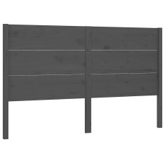 Vidaxl Vzglavna sivo 146x4x100 cm trdna borovina