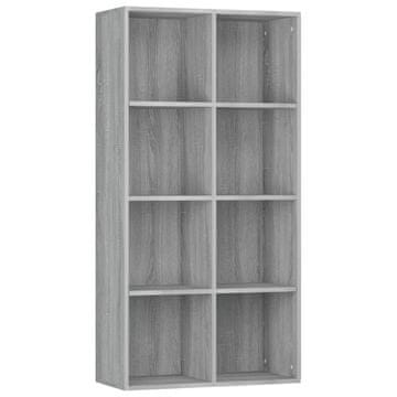 Vidaxl Knjižna omara/komoda siva sonoma 66x30x130 cm inženirski les