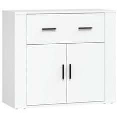 Vidaxl Komoda bela 80x33x70 cm inženirski les