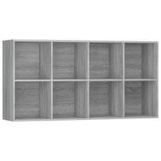 Vidaxl Knjižna omara/komoda siva sonoma 66x30x130 cm inženirski les