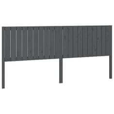 Vidaxl Posteljno vzglavje sivo 205,5x4x100 cm trdna borovina