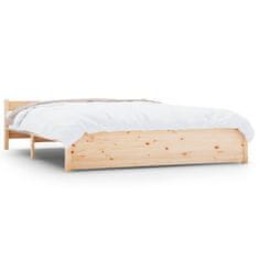 Vidaxl Posteljni okvir iz trdnega lesa 140x190 cm