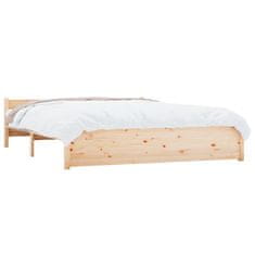 Vidaxl Posteljni okvir iz trdnega lesa 140x190 cm