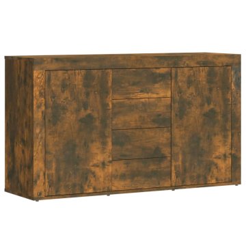 Vidaxl Komoda dimljeni hrast 120x36x69 cm konstruiran les