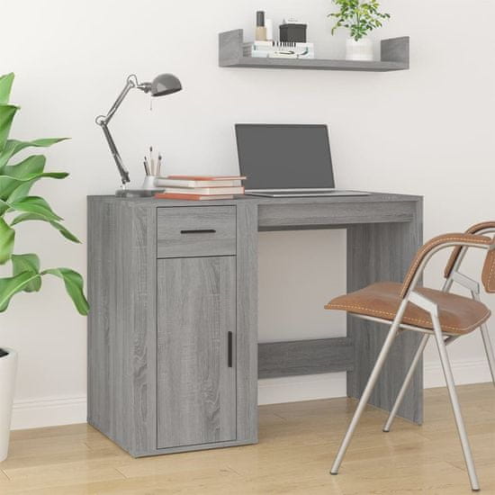 Vidaxl Pisalna miza siva sonoma 100x49x75 cm inženirski les