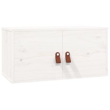 Vidaxl Stenska omarica bela 60x30x30 cm trdna borovina