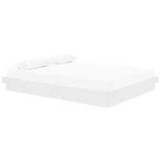 Vidaxl Posteljni okvir bel iz trdnega lesa 150x200 cm 5FT