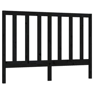 Vidaxl Posteljno vzglavje črno 156x4x100 cm trdna borovina