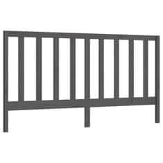 Vidaxl Posteljno vzglavje sivo 186x4x100 cm trdna borovina
