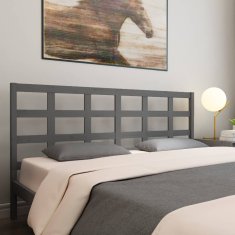 Vidaxl Posteljno vzglavje sivo 185,5x4x100 cm trdna borovina