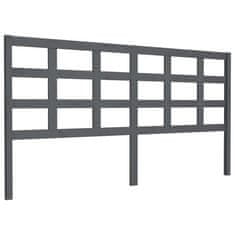 Vidaxl Posteljno vzglavje sivo 185,5x4x100 cm trdna borovina