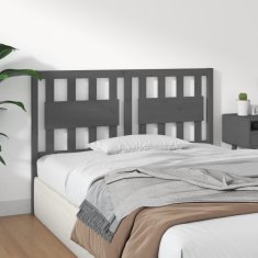 Vidaxl Posteljno vzglavje sivo 145,5x4x100 cm trdna borovina