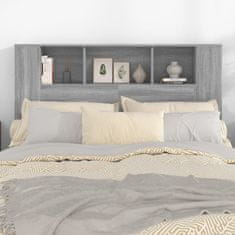 Vidaxl Vzglavna omarica siva sonoma 140x18,5x104,5 cm