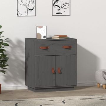 Vidaxl vidaXL Omarica siva 65,5x40x75 cm masivni borov les