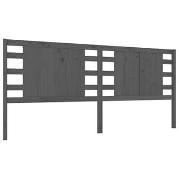 Vidaxl Vzglavna sivo 206x4x100 cm trdna borovina
