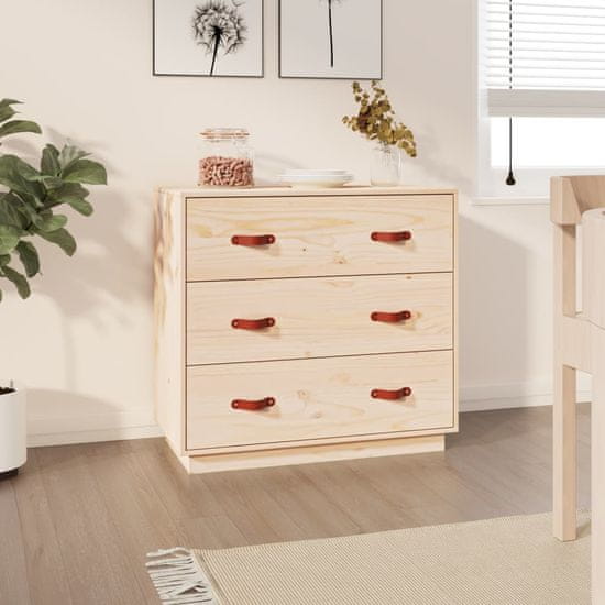 Greatstore Komoda 80×40×75 cm trdna borovina