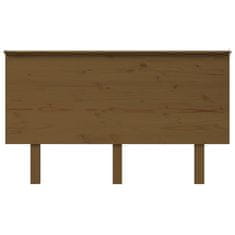 Vidaxl Posteljno vzglavje medeno rjavo 139x6x82,5 cm trdna borovina