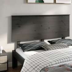 Vidaxl Posteljno vzglavje sivo 154x6x82,5 cm trdna borovina
