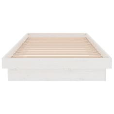 Vidaxl Posteljni okvir bel iz trdnega lesa 90x200 cm