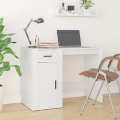 Vidaxl Pisalna miza bela 100x49x75 cm inženirski les