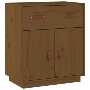 Vidaxl Komoda medeno rjava 65,5x40x75 cm trdna borovina