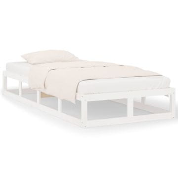 Vidaxl Posteljni okvir bel 90x200 cm trden les