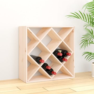 Vidaxl Stojalo za vino 62x25x62 cm trdna borovina