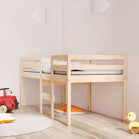 Greatstore Visoka postelja 90x190 cm trdna borovina
