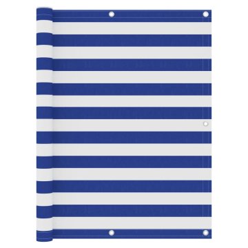 Vidaxl Balkonsko platno belo in modro 120x400 cm oksford blago
