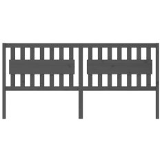 Vidaxl Posteljno vzglavje sivo 205,5x4x100 cm trdna borovina