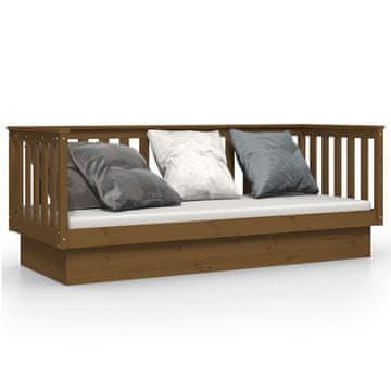 Vidaxl Dnevna postelja medeno rjava 75x190 cm trdna borovina