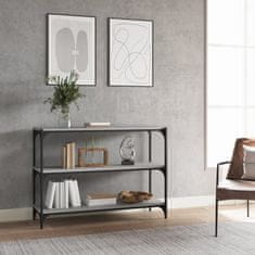 Greatstore Knjižna omara siva sonoma 100x33x70,5 cm inž. les in jeklo