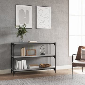 Greatstore Knjižna omara siva sonoma 100x33x70,5 cm inž. les in jeklo