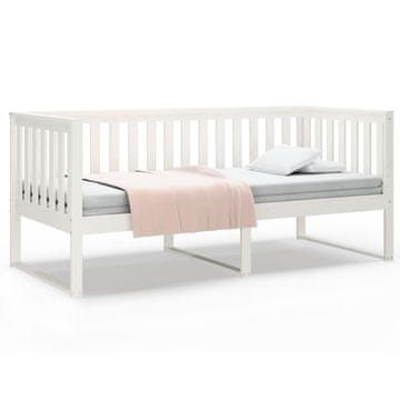 Vidaxl Izvlečna postelja brez vzmetnice bela 90x190 cm trdna borovina