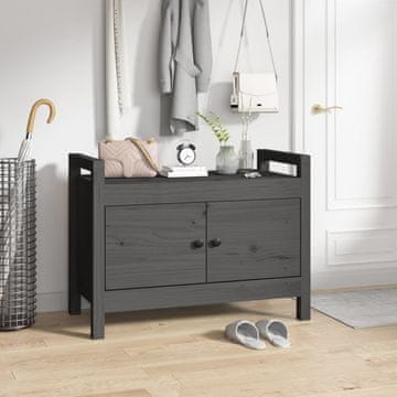 Vidaxl vidaXL Klop za hodnik siva 80x40x60 cm masiven borov les