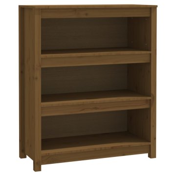 Vidaxl Knjižna omara medeno rjava 80x35x97 cm trdna borovina