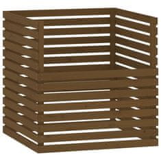 Vidaxl Kompostnik medeno rjav 100x100x102 cm trdna borovina