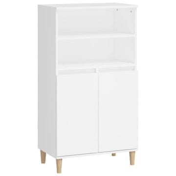 Vidaxl Visoka omara Bela 60x36x110 cm inženirski les