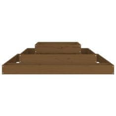Vidaxl Visoka greda medeno rjava 110x110x27 cm trdna borovina