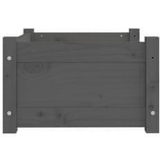 Vidaxl Pasja postelja siv 55,5x45,5x28 cm trdna borovina