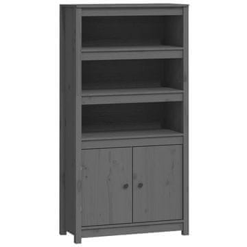 Vidaxl Visoka omarica siva 80x35x154 cm trdna borovina