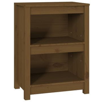 Vidaxl Knjižna omara medeno rjava 50x35x68 cm trdna borovina