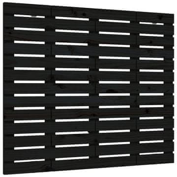 Vidaxl Stensko posteljno vzglavje črno 106x3x91,5 cm trdna borovina