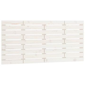 Vidaxl Stensko posteljno vzglavje belo 146x3x63 cm trdna borovina