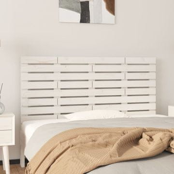 Vidaxl vidaXL Vzglavje postelje belo 126x3x63 cm masivni borov les